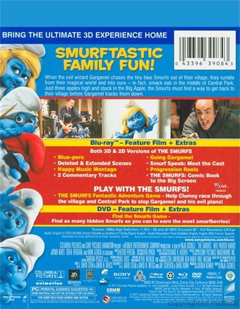 Smurfs, The (Blu-ray 3D + DVD Combo) (Blu-ray 2011) | DVD Empire