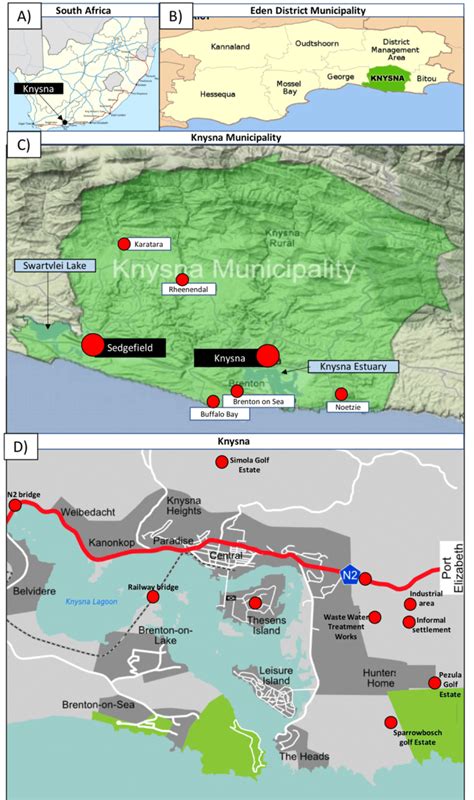 Knysna Municipality's location within South Africa (A) and the Eden... | Download Scientific Diagram