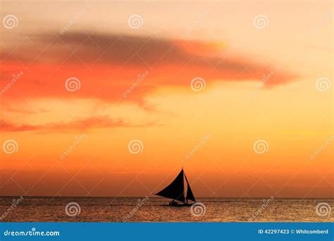 Sailing Boat Sunset Silhouette Stock Image - Image of sail, cloud: 42297423