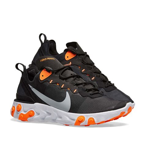 Nike React Element 55 Black, Orange, Grey & White | END. (UK)