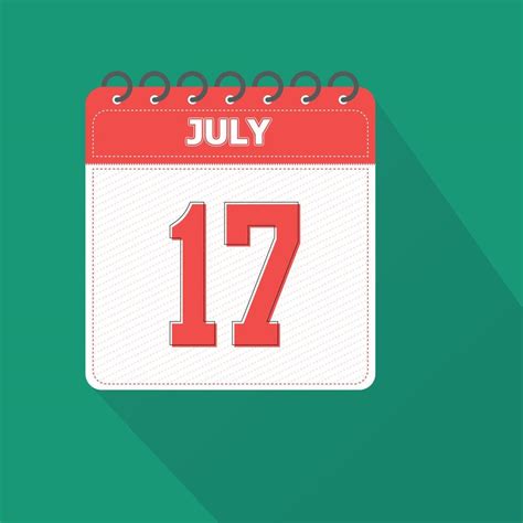 July 17 Calendar Daily Icon, Date, Month 26580783 Vector Art at Vecteezy