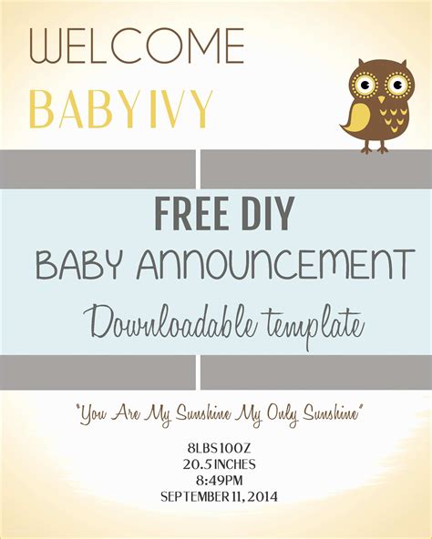 48 Free Baby Announcement Templates | Heritagechristiancollege