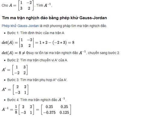 Cách tìm ma trận nghịch đảo 2x2, 3x3, 4x4 chính xác 100%