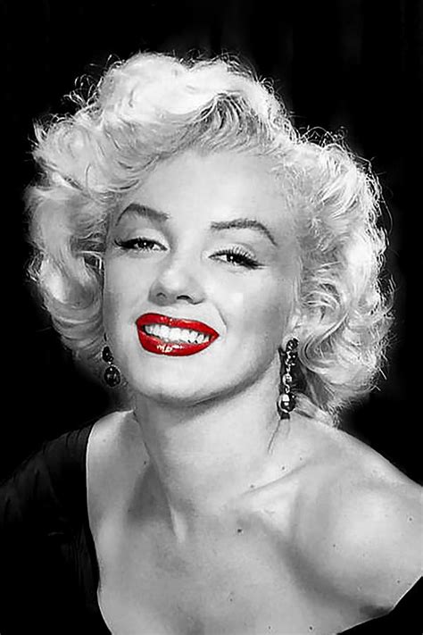 Marilyn Monroe, Black and White with Red Lips Photograph by Gert Hilbink - Pixels