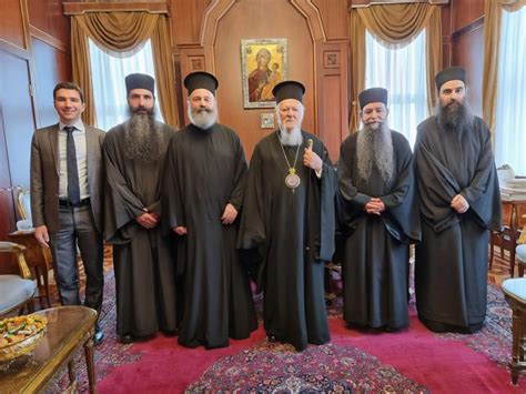 Archbishop Makarios of Australia and a delegation of monks of the Holy ...