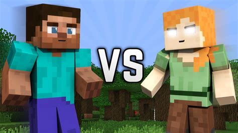 Steve VS Herobrine Alex - Minecraft - YouTube