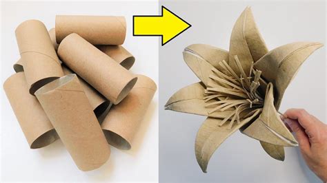 Super Easy Toilet Paper Roll Origami / Paper Lilly Flowers DIY ...