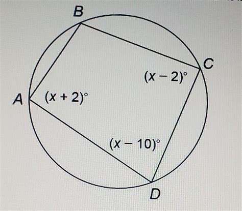 Quadrilateral ABCD is inscribed in a circle. Find the measure of each ...