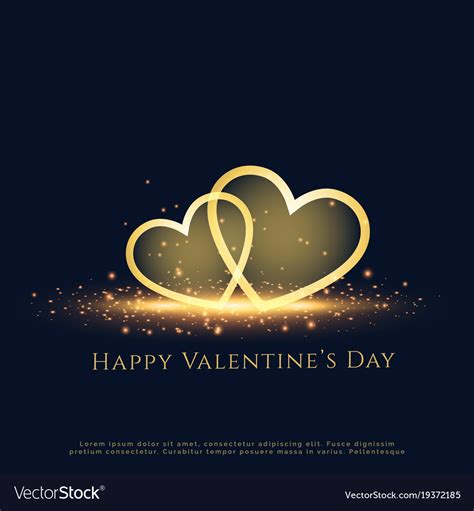 Beautiful sparkle two hearts valentines day Vector Image