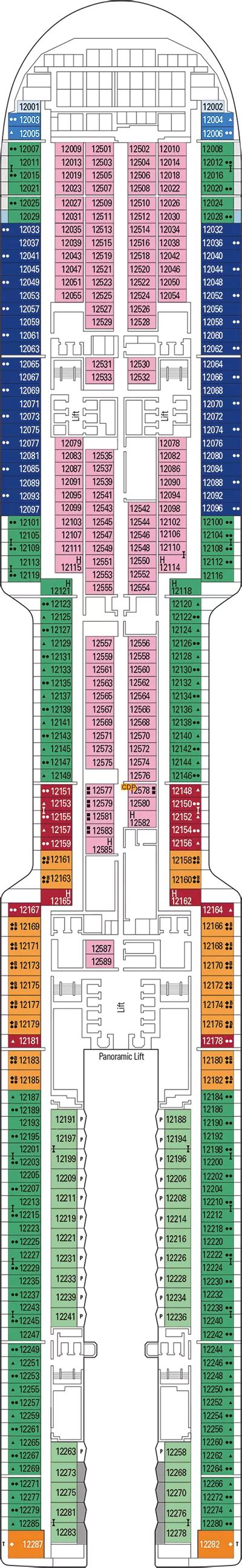 MSC World Europa Deck 12 deck 12 plan | Cruisedeckplans.com