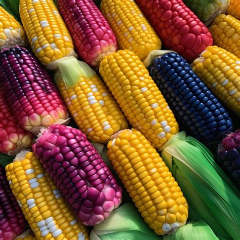 Premium Photo | Types of corn varieties of corn different colors