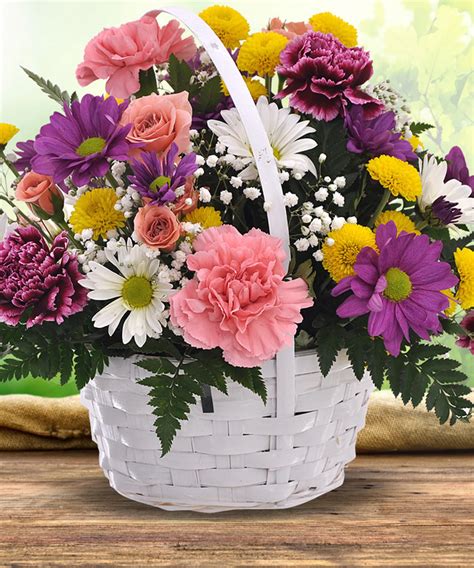 Sunshine Spring Basket | Basket flower arrangements, Beautiful flower arrangements, Spring basket