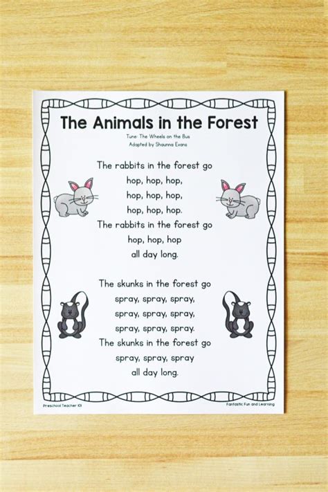 Forest Animals Preschool Circle Time Song - Fantastic Fun & Learning | Preschool circle time ...