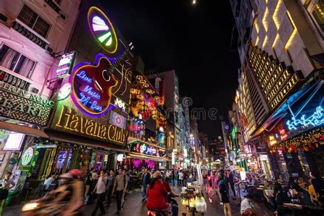 Nightlife of the City of Saigon in Vietnam Editorial Stock Photo - Image of building, business ...