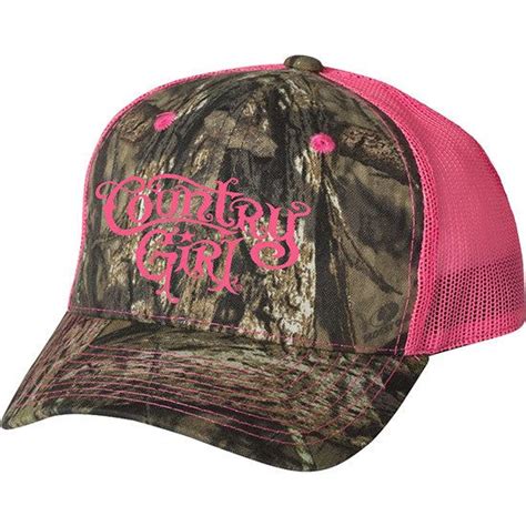 Women's Country Girl® CG Logo Mossy Oak® Country/Neon Pink Netted Hat | Country hats, Trendy ...