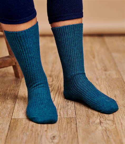 Teal | Womens Cashmere & Merino Socks | WoolOvers US