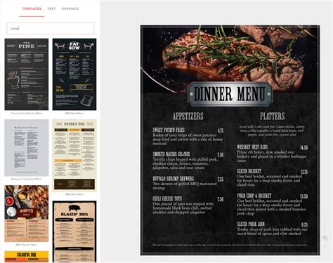 Steakhouse Menu Ideas