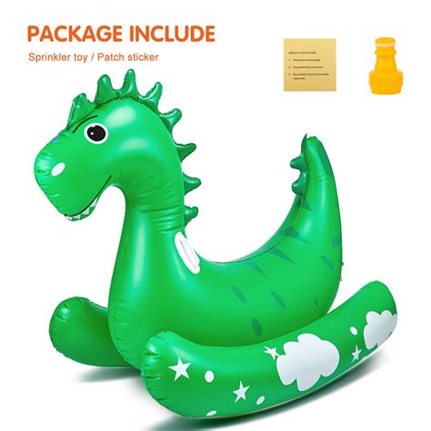 Sprinkler for Kids, Dinosaur Inflatable Ride-on Float with Water Sprinkler, Outdoor Sprinkler ...