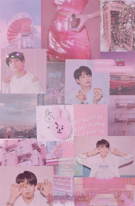 Wallpaper Bts Jungkook Pink Aesthetic