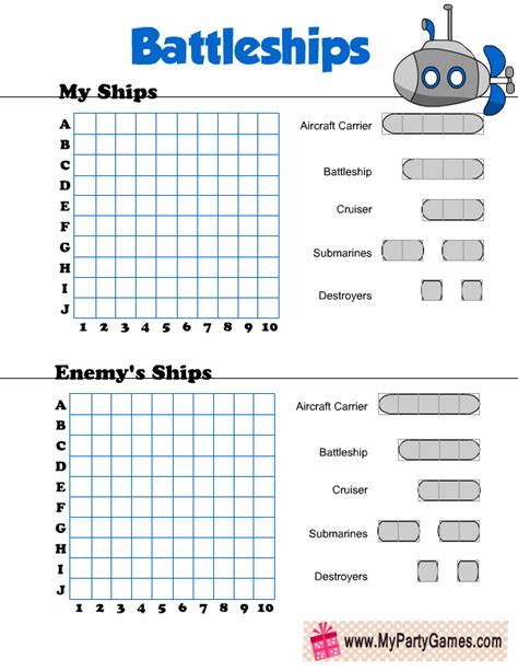 Battleship Printable Printable Battleship Game Free Printable Paper ...