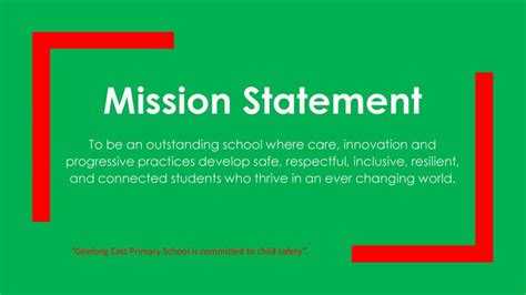 Mission Statement - Geelong East Primary School