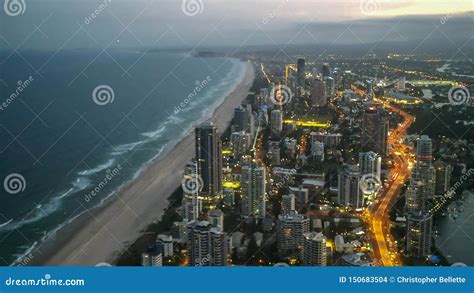 Dusk View of Surfers Paradise from the Q1 Building Stock Photo - Image of queensland, lights ...