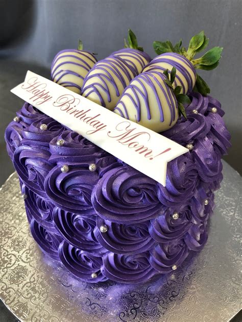 Purple Rosette Birthday Cake — Skazka Cakes