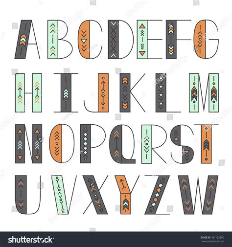 Latin Alphabet Vector Typography Design Set Stock Vector 481152850 ...