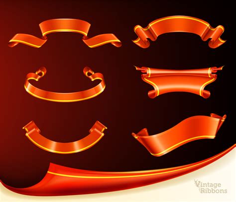 Fine Ribbon Scroll Vector - Vector download