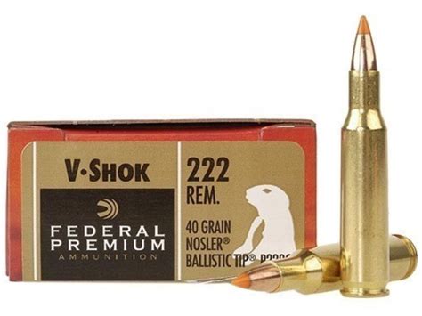 Federal Premium V-Shok 222 Remington Ammo 40 Grain Nosler Ballistic