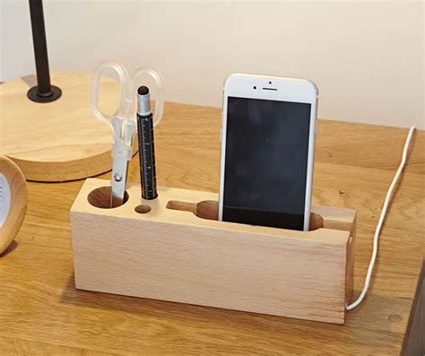 Image result for wood desk organizer | Phone charging station, Wood phone stand, Phone charging