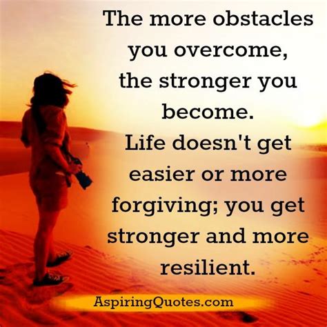 The more obstacles you overcome in life - Aspiring Quotes