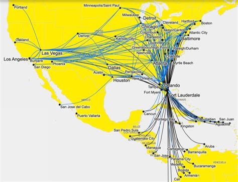 Spirit Airlines Destinations Map - Map Of Canada