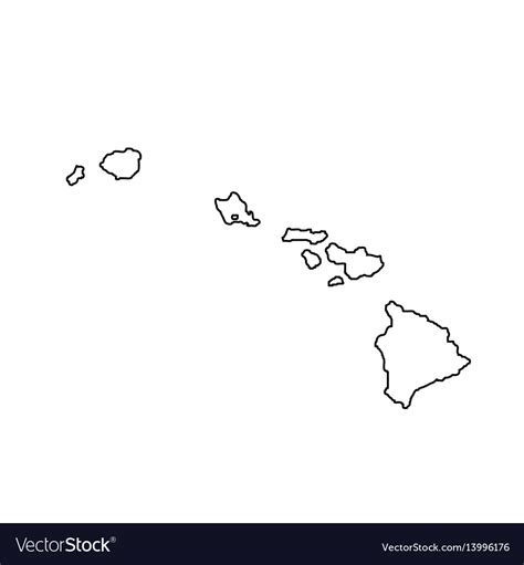 Map of the us state hawaii Royalty Free Vector Image