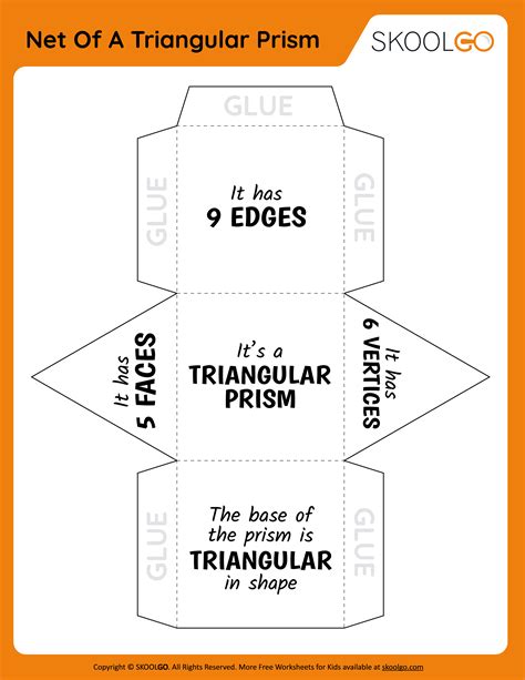 Net Of A Triangular Prism - Free Worksheet - SKOOLGO