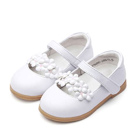 Wholesale leather white flat casual lovely style three flower kids shoes - Girl Shoes - Dongguan ...