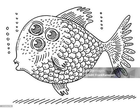 Three Eyed Fish Mutation Animal Drawing High-Res Vector Graphic - Getty Images