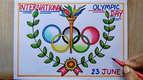 International Olympic Day Poster Drawing easy, 23 June| How to draw ...