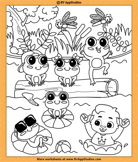 Five Little Speckled Frogs Coloring Page For Children