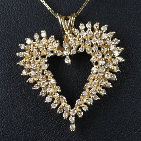 14ct Gold & Diamond Heart Shaped Pendant SR007 | Second Hand Jewellery