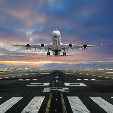 Airport Runway With Plane