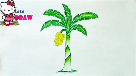 How To Draw Banana Tree Step By Step - Banana Poster