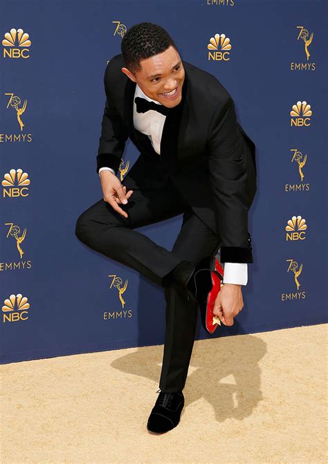 Trevor Noah Gets a Sticker Stuck on His Louboutins at the Emmy Awards ...