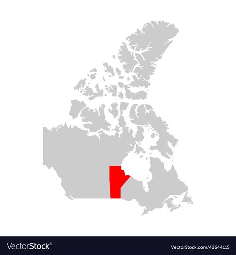 Manitoba province highlighted on the map of canada