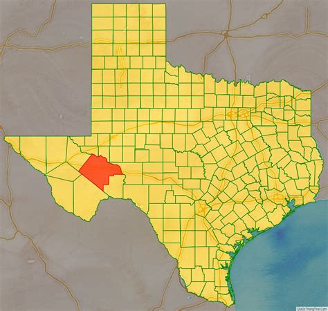 Map of Pecos County, Texas - Thong Thai Real