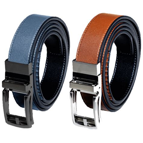 SideDeal: 2-Pack: Men's Reversible Leather Adjustable Ratcheting Belts