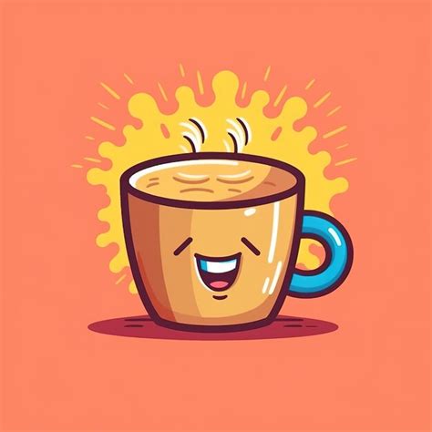 Premium AI Image | cute coffee cup in a doodle style