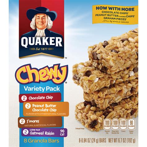 Quaker Oats Chewy Granola Bars Variety Pack - Individually Wrapped ...