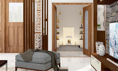 Pooja Room Designs in Plywood For Your Home | Design Cafe