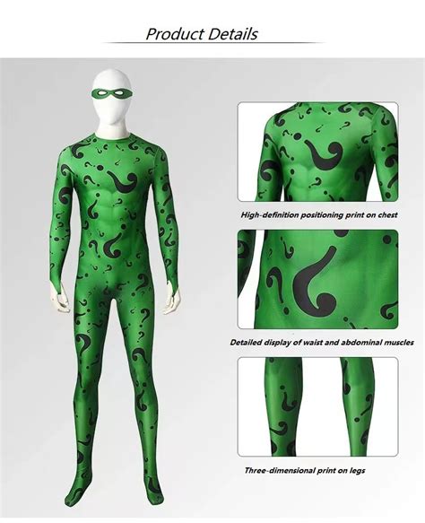 Batman Forever The Riddler Jim Carrey Version Bodysuit Cosplay Costume – ToHitTheRoad